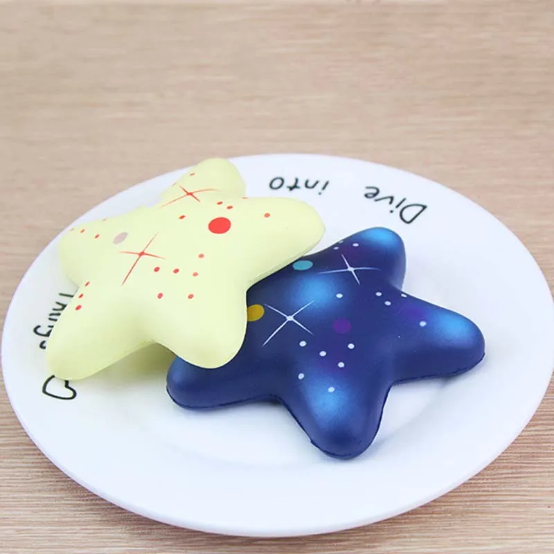 Śliczne Starry Sky Rozgwiazdy Squishy Powolne Rosnące Jumbo wisiorek Ramiączka miękkie Chleb Ciasto New Squishy Gwiazda Elastyczność Stretch Kid Fun Toy Xmas Gift