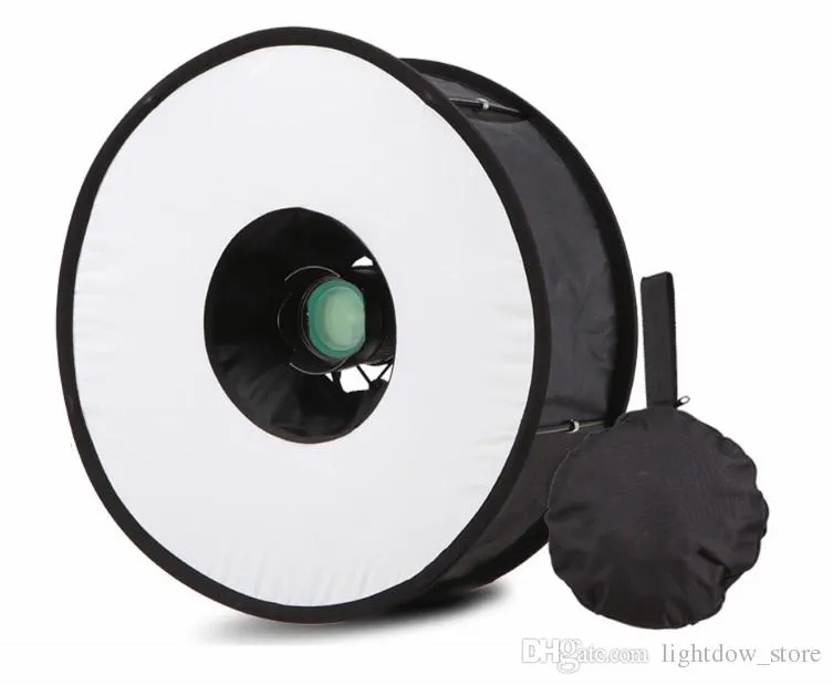 Lightdow 45 cm anneau pliable Speedlite Flash diffuseur Macro Shoot boîte à lumière ronde pour Canon Nikon Sony Pentax Godox Speedlight évalué 4.7/5 bas