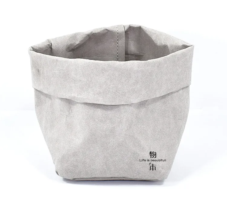 Foldable Pots Kraft Paper Flowerpot Waterproof Environmental Protection Planters storage bag Mini Garden Vegetable pouch Free Ship