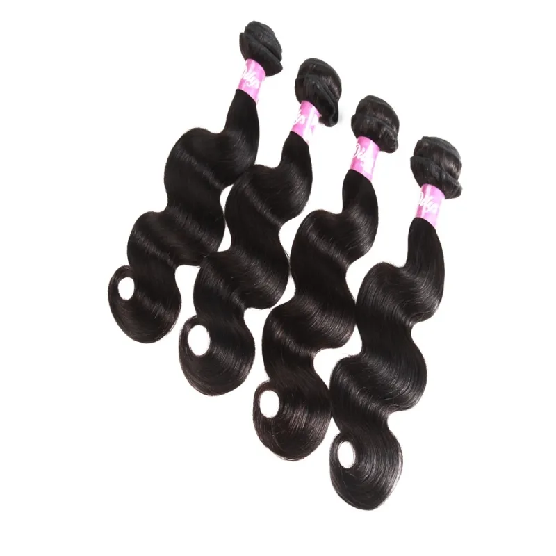 Malaysian Body Wave Bundles With 4X4 Lace Closure Human Hair Extensions Body Wave Hair Wefts With Closure