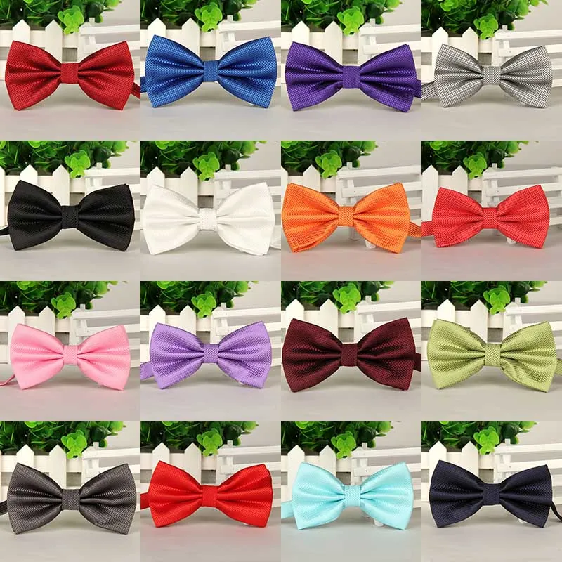 Corbatas de lazo de moda de color sólido Novio Hombres Plaid Matrimonio Mariposa Boda traje de negocios pajarita