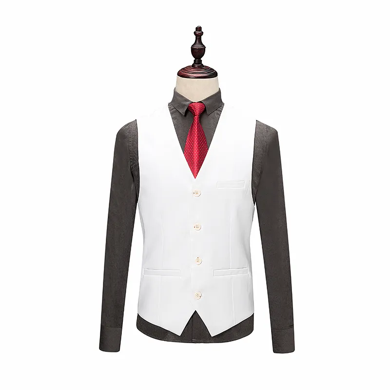 Abito da uomo 3 pezzi Abito da sposa bianco slim fit di alta qualità per uomo Abito da cerimonia formale da uomo Abito da smoking da uomo con un bottone 6XL246G