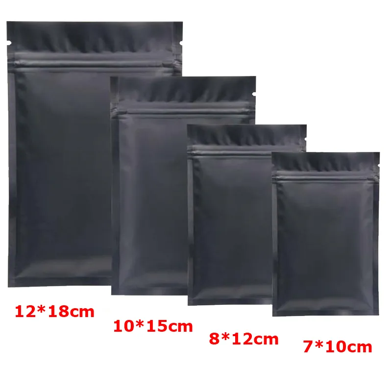 Black Plastic mylar bags Aluminum Foil Zipper Bag for Long Term food storage and collectibles protection two side colored