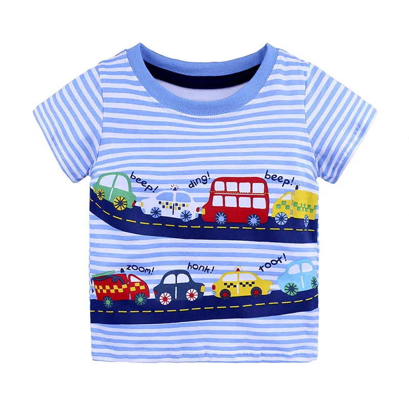 Baby Clothes Infant Kids Boys T-Shirt Tops Short Sleeve Cotton Cartoon Animals Pattern T-Shirt Children Boys Soft Vest Summer Clothes