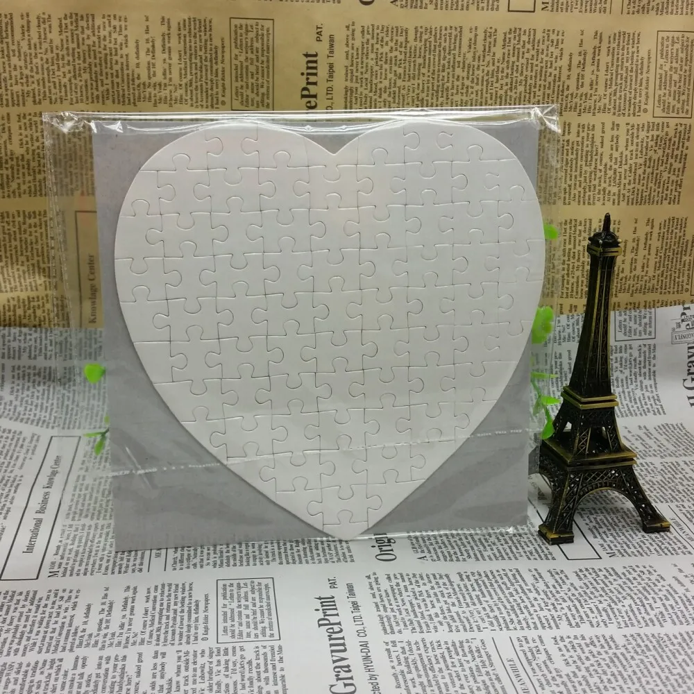 Fashion DIY Sublimation Blank A3/A4/A5 Heart Square Round Puzzle For Heat Transfer printing magnetism puzzle material