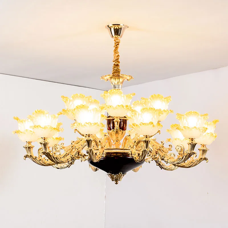 Flor romântica Lustre De Cristal Luzes Estilo Europa Lustre Tiffany Luz Art Decor Casa Villa Corredor Sala de Jantar Dinning