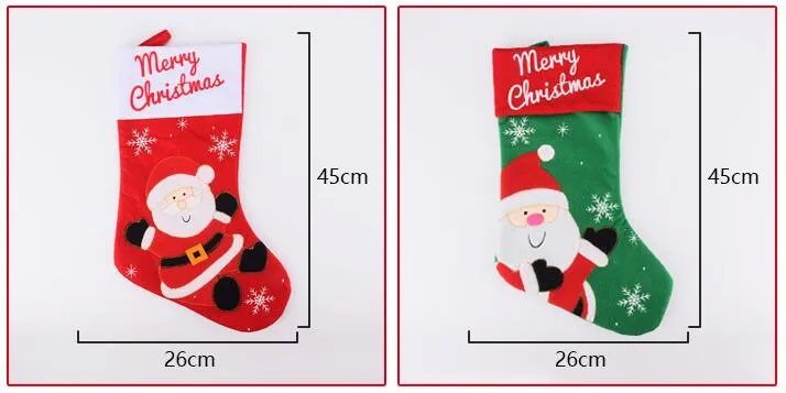 Christmas stockings Christmas decorations old elk Christmas gift bag candy bag pendant gifts cartoon Decorations opp box