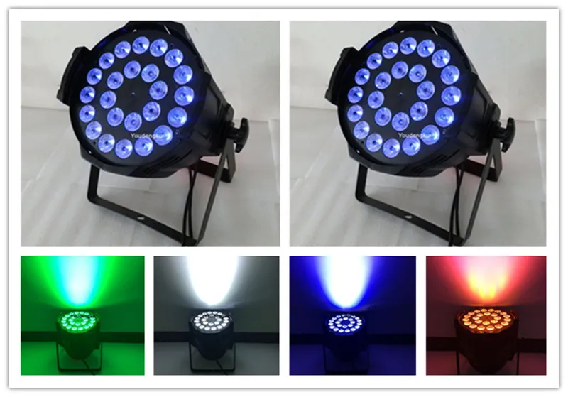 4個24×18 W高出力LED PAR CAN 6 In1 RGBAW UV DMX512 LED PARステージライトLED PAR UV