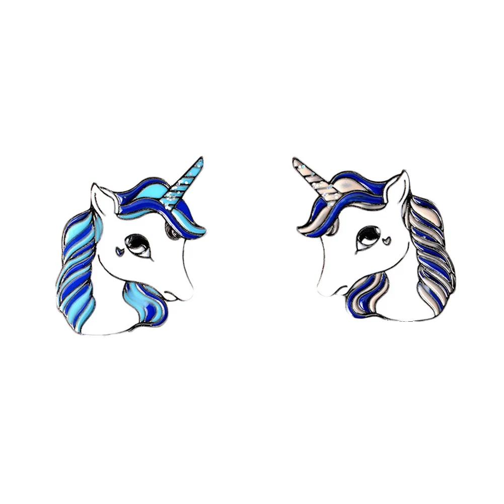 Animal de dibujos animados Colorido Unicornio Amigos Broche Botones Azul Morado Chaqueta de mezclilla Pin Regalo Animal de dibujos animados Colorido Unicornio Amigos Broche Botones Azul Morado Chaqueta de mezclilla Pin Regalo