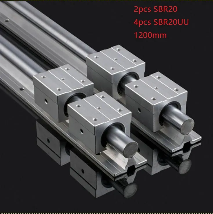 Kit Guide Lineari SBR16 Da 1500mm - 2 Guide + 4 Cuscinetti SBR16UU, Per Macchine CNC Fai Da Te, Router, Torni