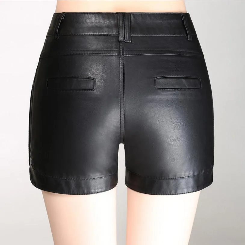 DHgate 5XL plus size 2018 fashion high waist Leather shorts women new spring and autumn Slim PU leather leisure big size short wj2070 Apparel