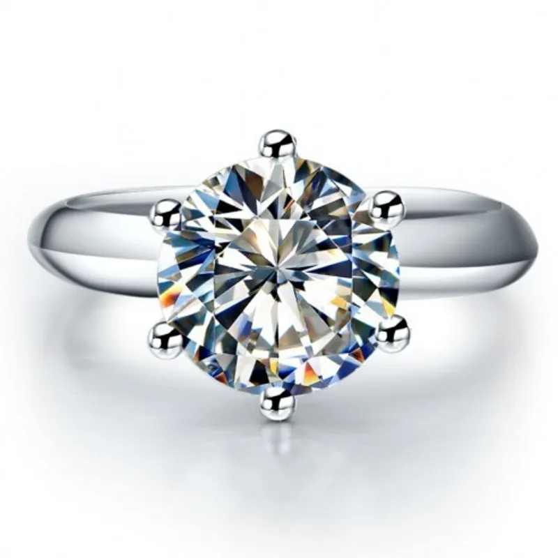 choucong Solitaire 2ct Diamant cz 925 Sterling Silber Damen Verlobungsring Ehering Gr. 4-10 Gift252G