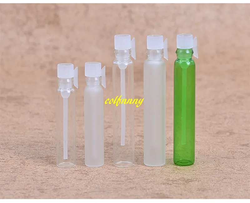 100st / parti 1ml 2ml Glass Trial Perfume Bottle Mini Provflaskor Flaskor Tom Laboratorievätska Fragrance Test Tube