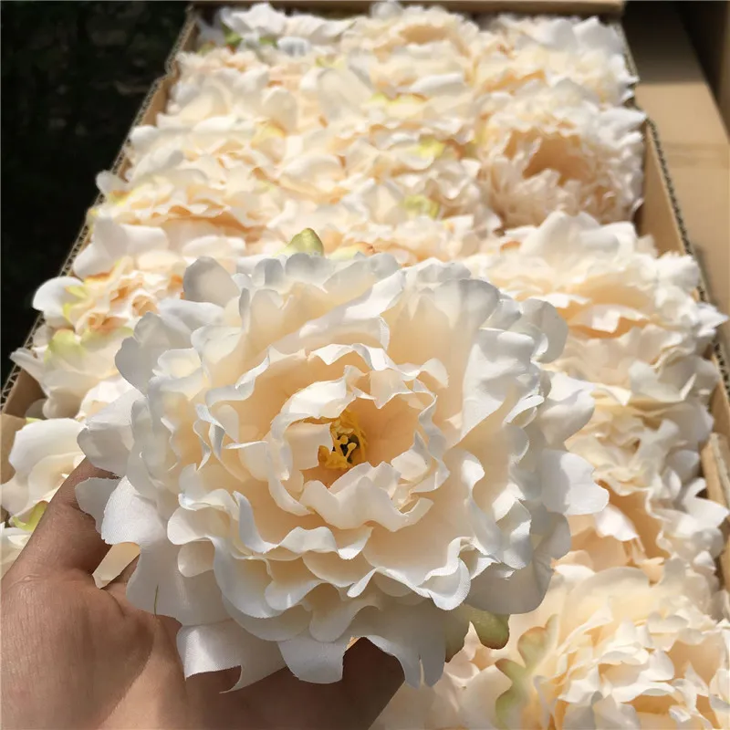 50st högkvalitativa huvuden Party Artificial Simulation Silk Peony Camellia Rose Flower Wedding Decoration