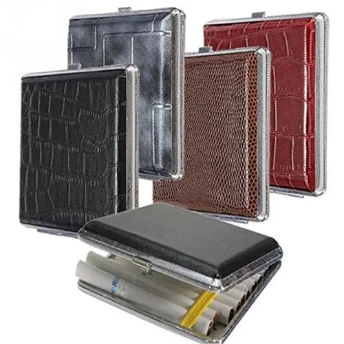 1 pièces pratique en cuir PU Cigarette tabac poche boîte mallette de rangement porte-monnaie 20 pièces Cigarettes Cases1473912