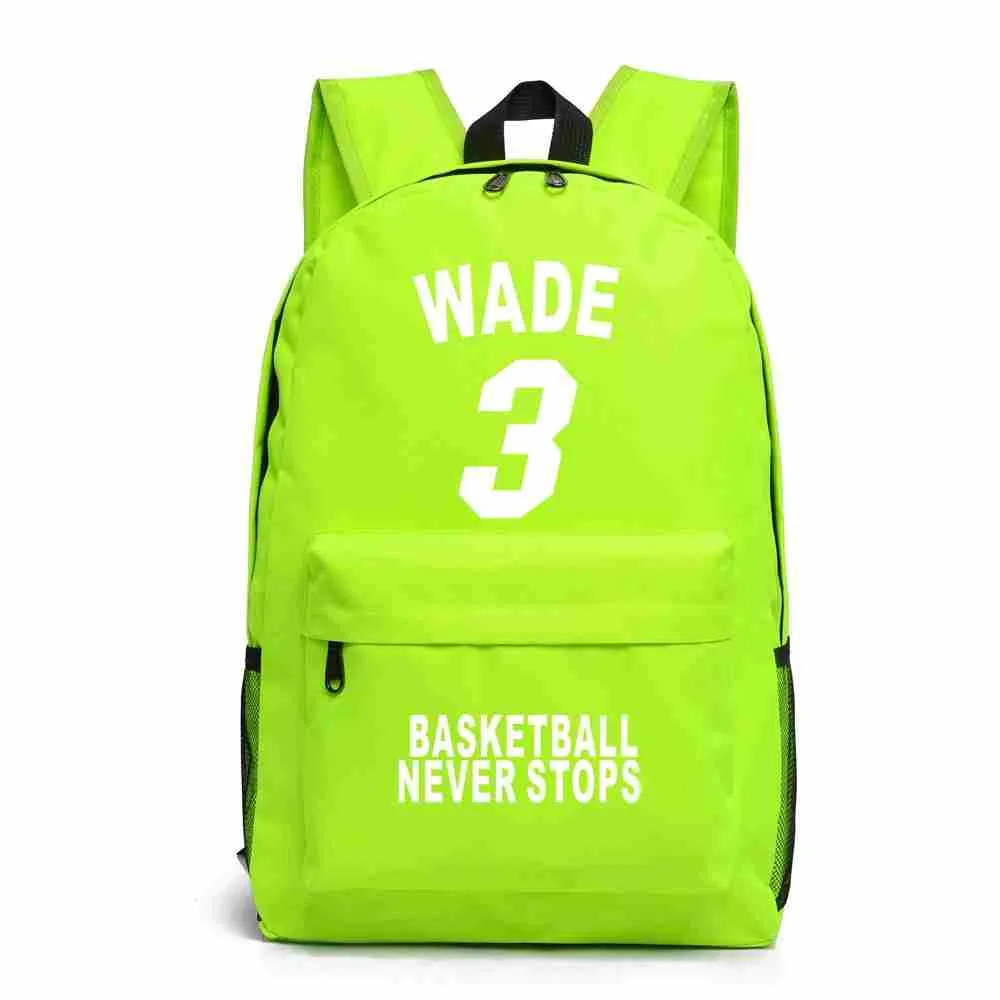 New Fashion Dwyane Wade Canvas Backpack Zaini da basket Boy Girl School Bag adolescenti Casual RuckSack Basketball Fan Bag