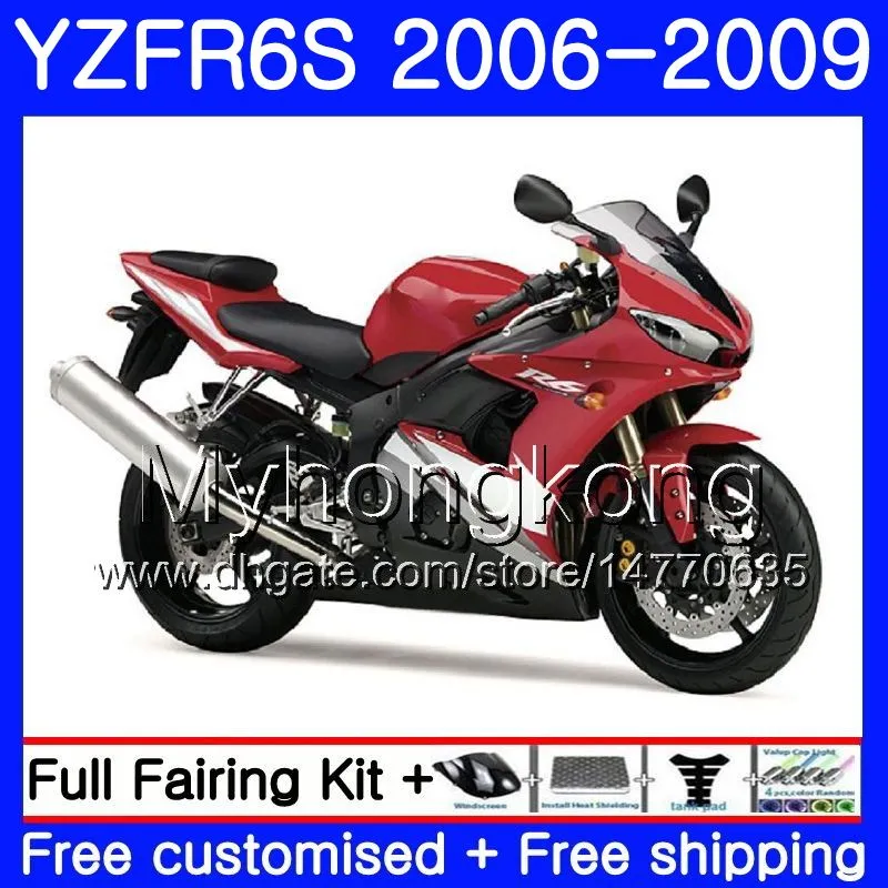 Bodys Para YAMAHA YZF600 YZF R6 S YZF R6S 2006 2007 2008 2009 231HM.49 YZF-R6S Fábrica vermelho quente YZF-600 YZF R 6 S R6S 06 07 08 09 Kit de Carenagem