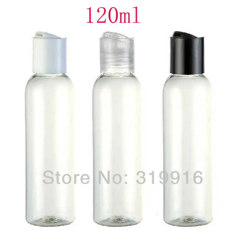 120ml X 40 transparent empty lotion cream cosmetic bottle with disc top , 4oz plastic bottles containers shampoo PET bottles