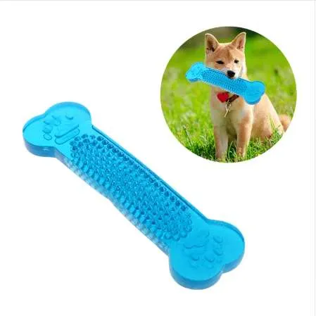 Dog Toothbrush Toy Bone Shape Chew Toy For Pets Durable Silicone