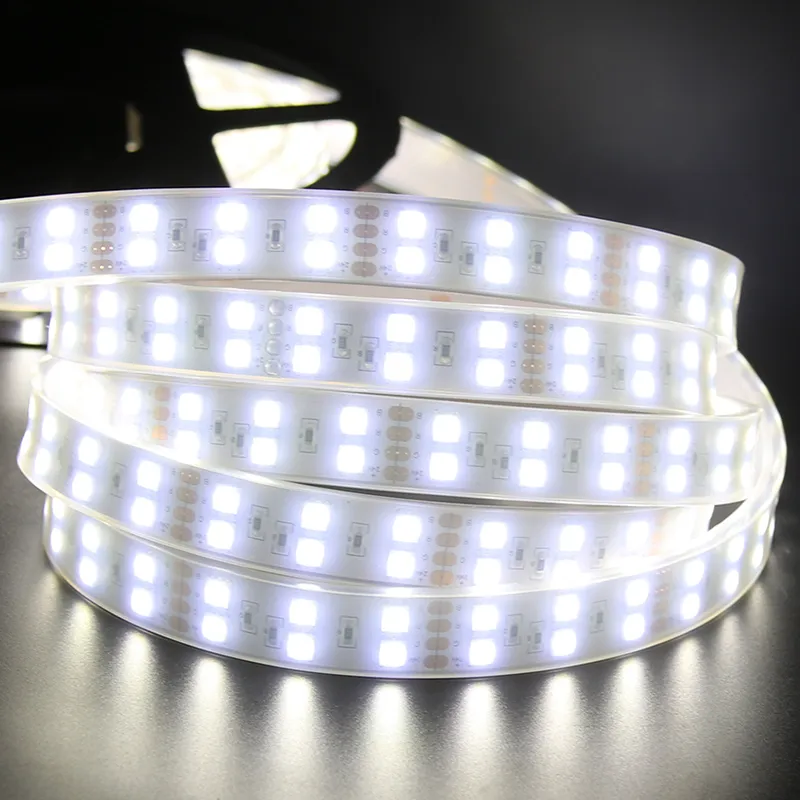 5 متر dc 12 فولت 600led 120led / م ماء smd 5050 rgb الدافئة الأبيض الصمام قطاع صف مزدوج شريط الشريط مرن