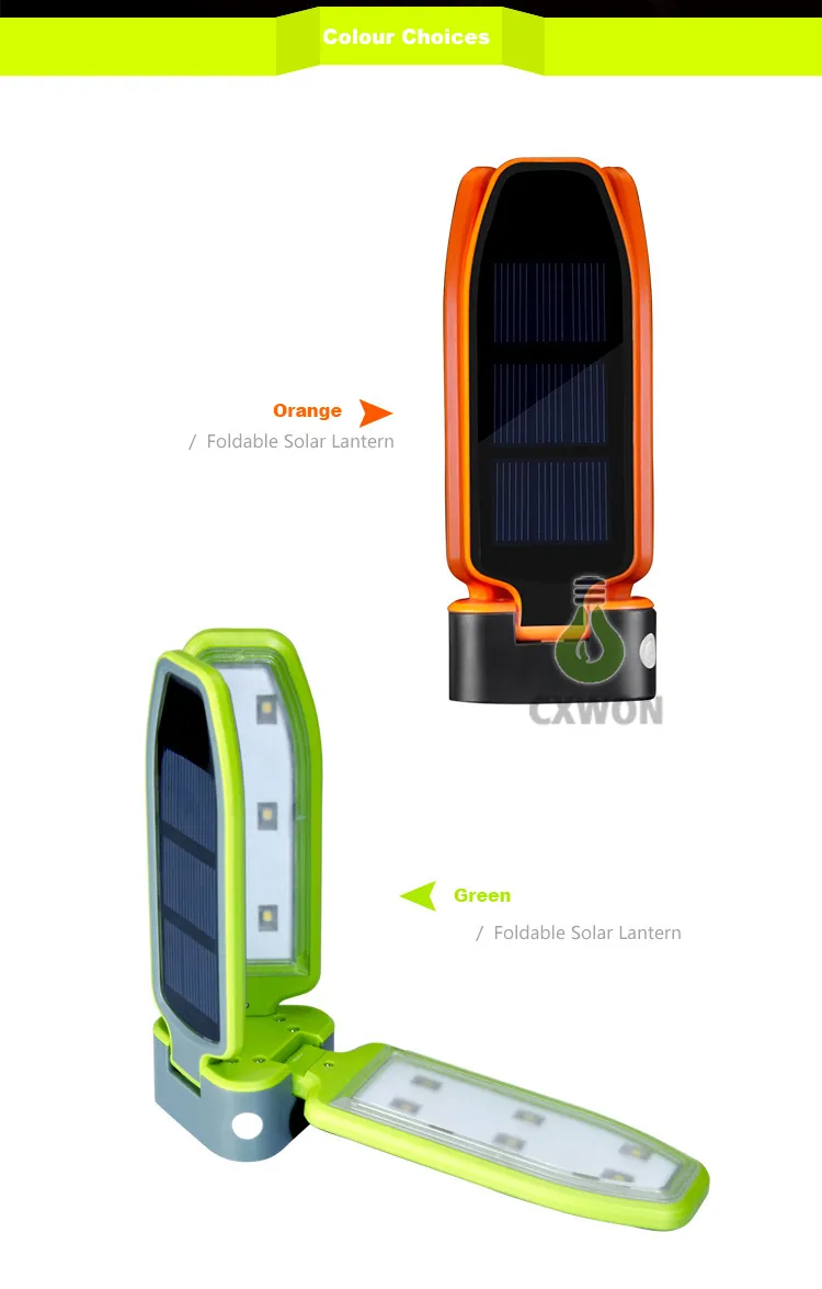 Folding USB Clover Lanterna da campeggio solare LED ricaricabile e solare a pagamento 3 Livello luminosità 18LED escursione di campeggio esterna