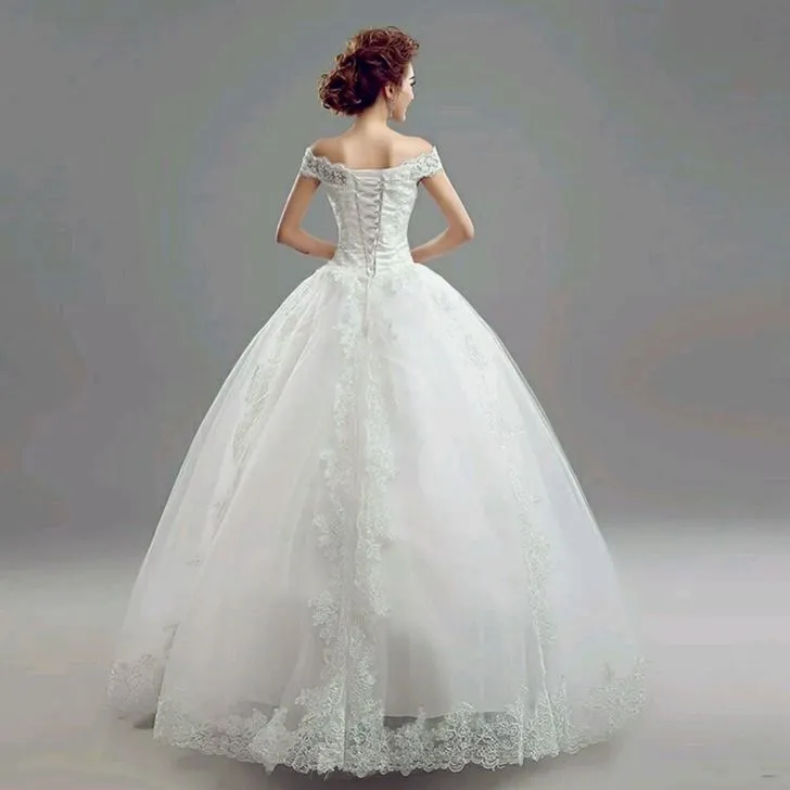 Koreański Lace Up Ball Suknie Ślubne Suknie Ślubne 2018 Plus Size Sukienka Bridal Princess Wedding Suknia Real Photo