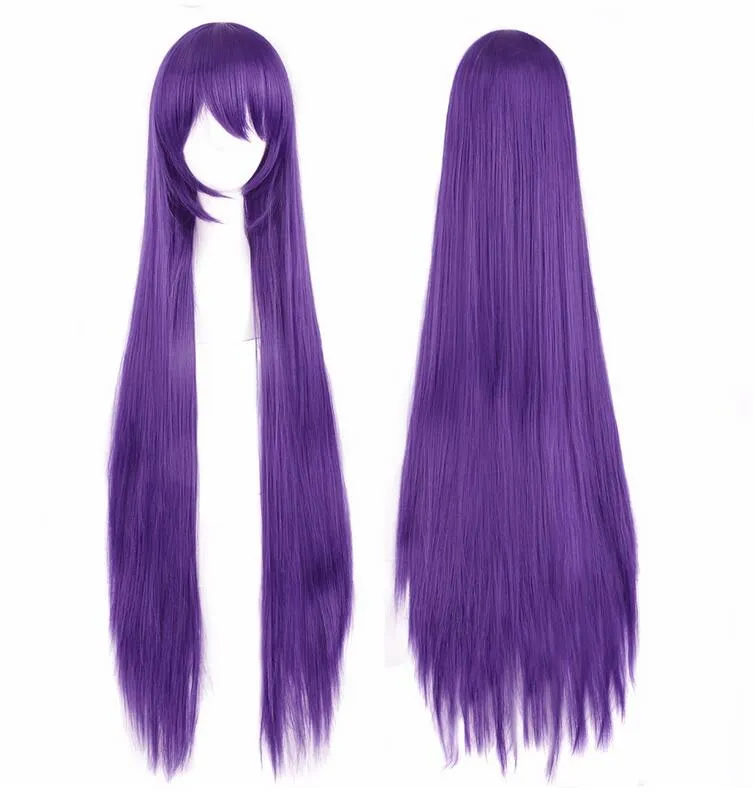Long Straight Dark Purple Wig Cosplay Natural Wigs For Women 40inch 100cm High Temperature Fiber Synthetic Fake Hair From 30 06 DHgate