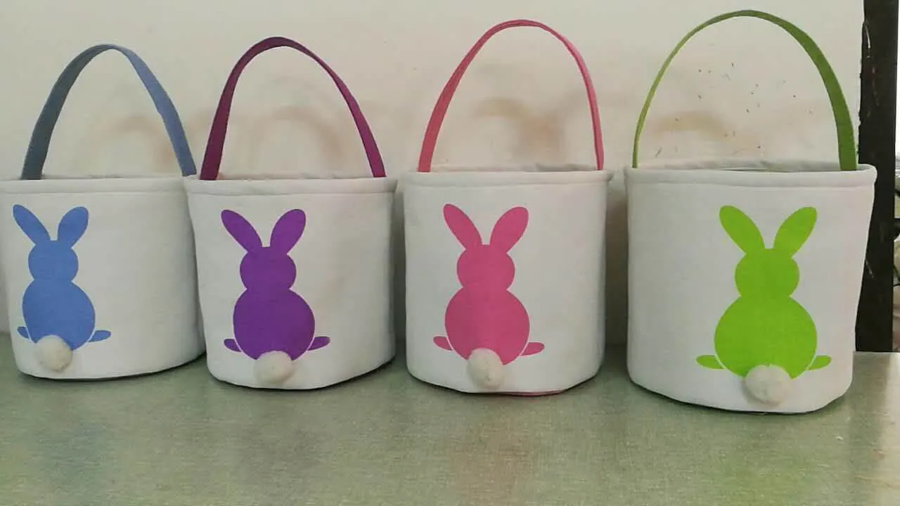 Ins Paskalya Bunny Sepetleri Saklama Çantası Tavşan Kulakları Hediye Çanta 4 Renkler 23 * 25 cm C3602