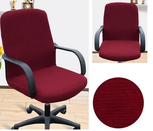 Couleur unique Couleur grande chaise d'ordinateur élastique couvre salon sans accoudoir bureau extensible serré papier d'emballage étui de siège décor à la maison