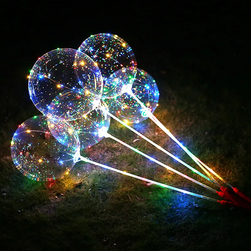 New LED Balloons Bobo Balloon Each set includes 18inch Led Balloon + 80cm Rod +3 m Led line and handle battery box 50 set