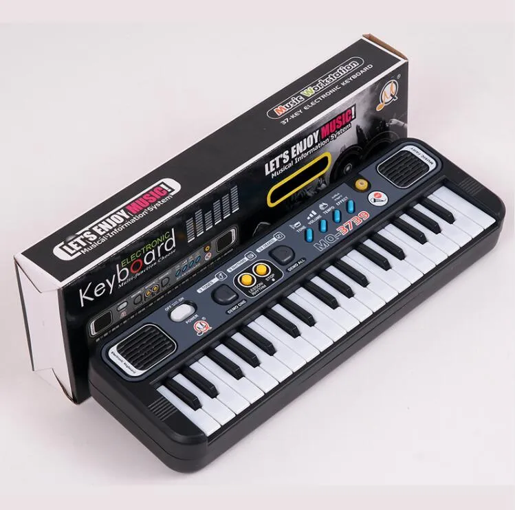 Multifuncional Mini Piano Eletrônico com Microfone De Plástico ABS Crianças Portátil 37 Teclas de Música Digital Electone Teclado Presente