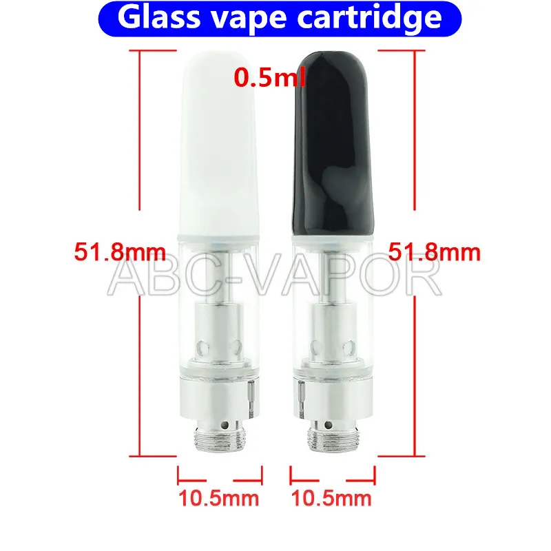 Glas vape cartridge 510 verstuiver wegwerp 4 gaten keramische spoel .5 ml vape 510 cartridges vaporizer cartridge groothandel