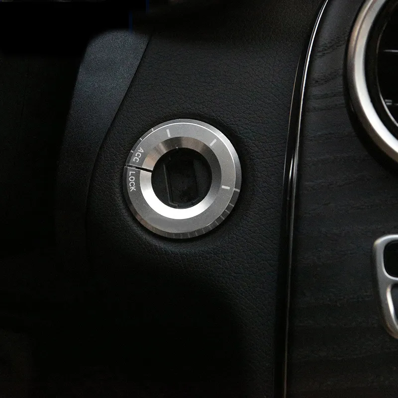Auto Styling Ontsteking Schakelaar Cover Trim Sleutel Ring Gat Circle Stickers voor Mercedes Benz A C Klasse GLA CLA GLC W205 W212 X253 C117 Accessoires
