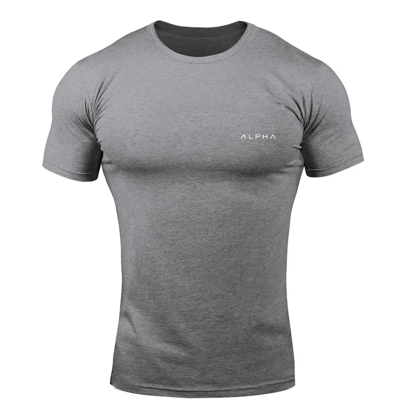 Fitness-Studios Übung T-Shirt Jogger Fitness Kleidung Kurzarm T-Shirt Herren Bodybuilding T-Shirts Trainingsbekleidung Streetwear Shirts