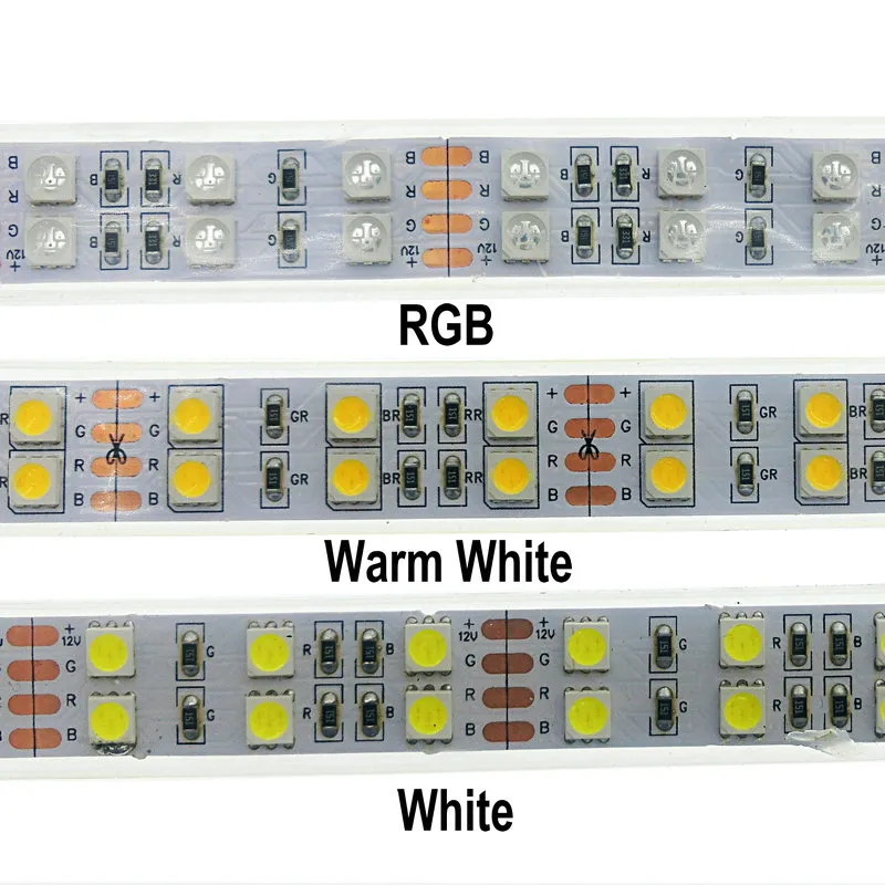 LED-strip 5050 120 LED's / M DC12V Siliconenbuis Waterdichte flexibele LED-licht Dubbele rij 5050 LED-strip 5m / partij