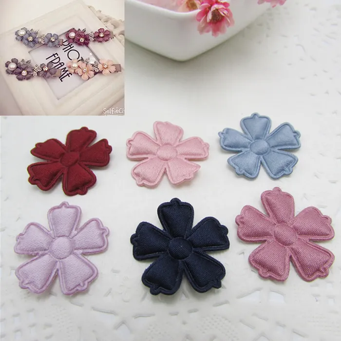 Flower Multi Color Alternativ Applices Non-Woven för kläder Syförsörjning Diy Craft Ornament Scrapbook Party Hair Accessories