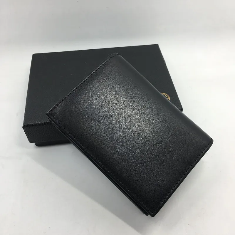 Czarna skórzana karta kredytowa Portfel Klasyczny luksusowy projekt dowód torebka torebka 2018 Nowa moda biznesmen Mężczyznę Małe pieniądze COI2358