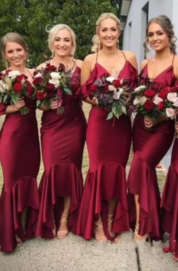 Burgundy wine bridesmaid dresses sale