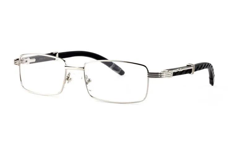 Frankreich Designer Full Metall Rahmen einfache Brille Holzbein Buffalo Hornbrille für Männer Lunettes de Soleil Holz Bambus schnitzen Eyewe7868250