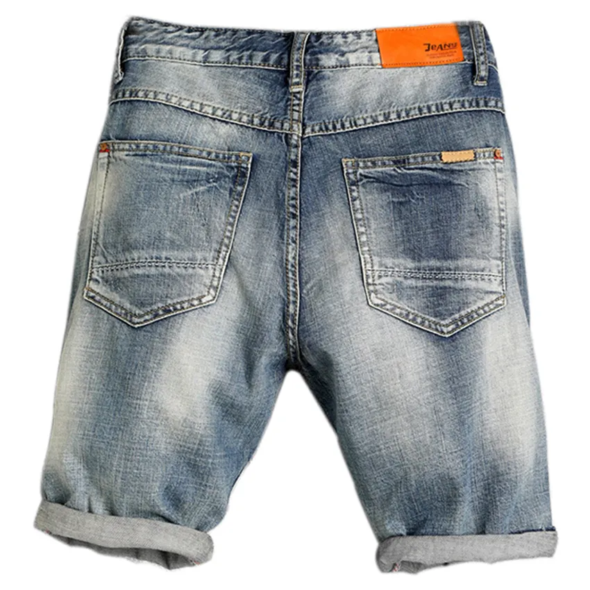 Jeans masculinos 2022 verão jogger rasgado denim shorts buraco streetwear masculino fino marca de moda sa169284u