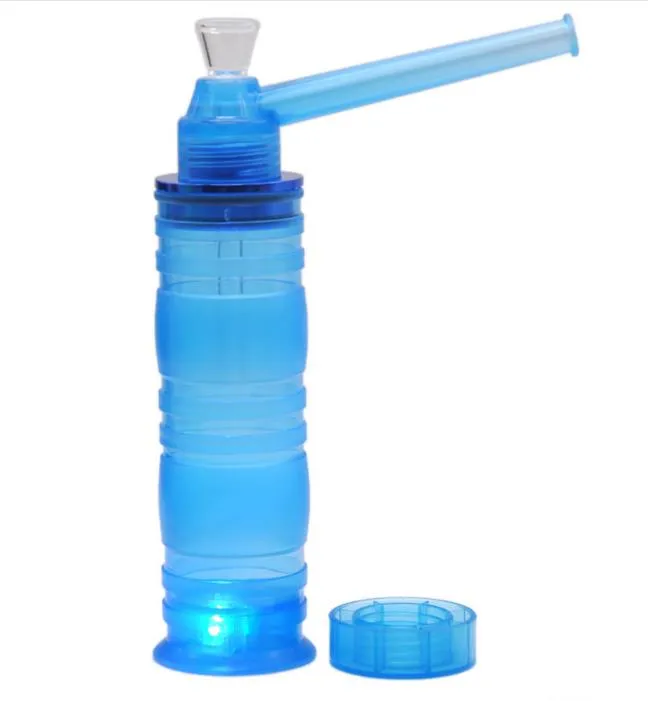 Neue Kunststoff-Wasserpfeife, tragbare Glaspfeife mit Lampendemontage, praktische Kunststoffpfeife