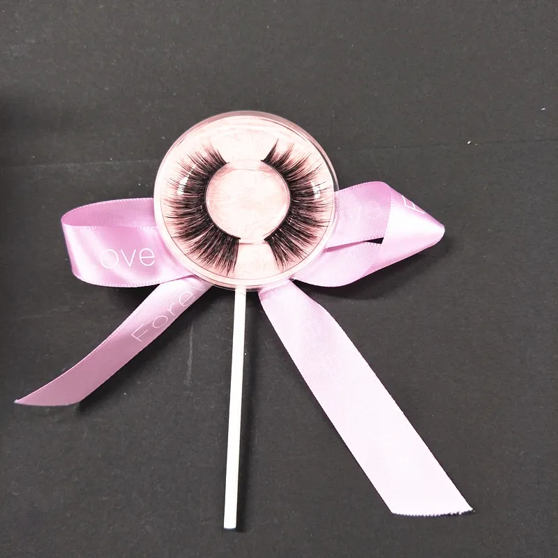 Seashine Lollipop本物のミンク自然探している厚い目の軽い柔らかい手作りの偽まつげの化粧延長の美容ツール送料無料