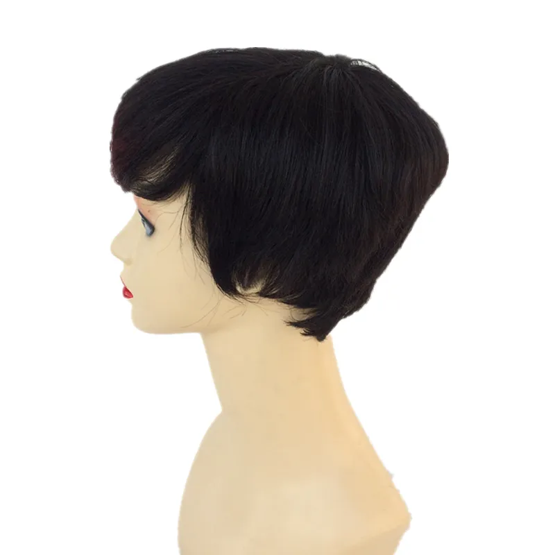 Ombre Short Bob Human Hair Wigs For Black Women Two Tone Brazilian Virgin Hair Short Machine Made Wigs