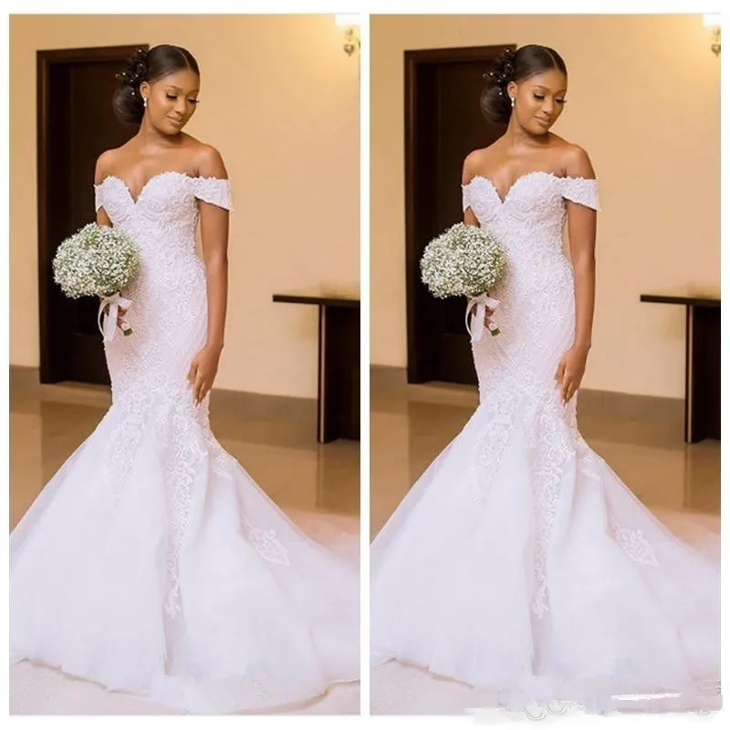 Stunning 2021 African Black Red Fishtail Wedding Dresses With Off
