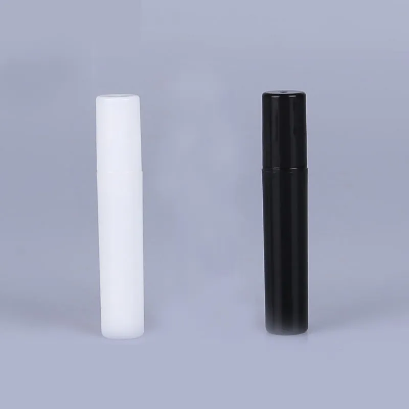 2ml 3ml 4ML 5ml 5CC Bouteille de parfum en plastique Mode Mini paquet d'essai portable avec vaporisateur et tube à essai de parfum vide Logo de support blanc noir personnalisé