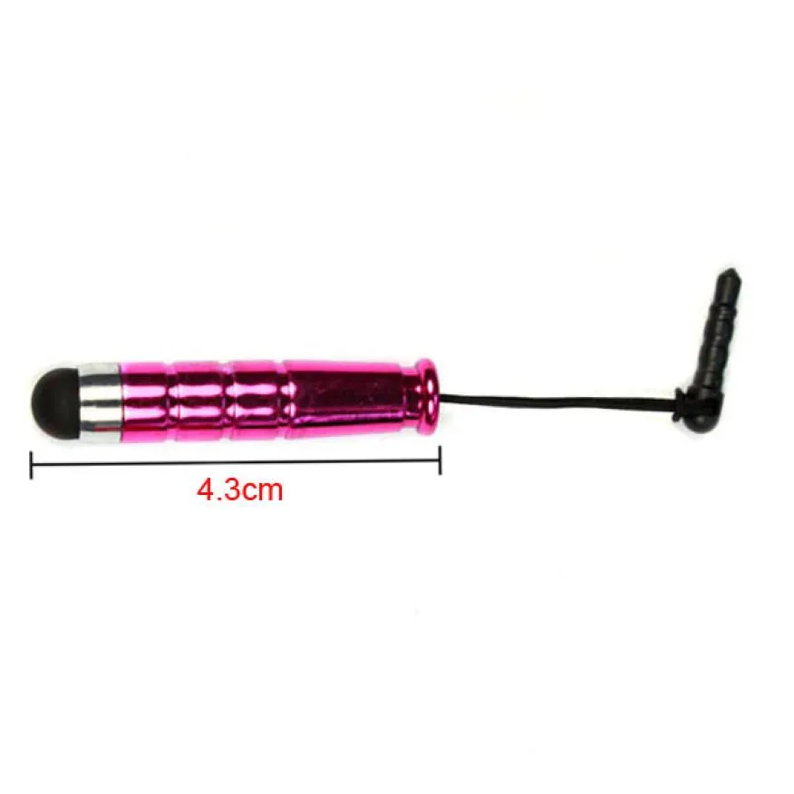 HOT Mini capacitivo Stylus Touch Pen poeira plug para Apple iPhone 4S 4G 3G 3 ipad 2 para celular HTC