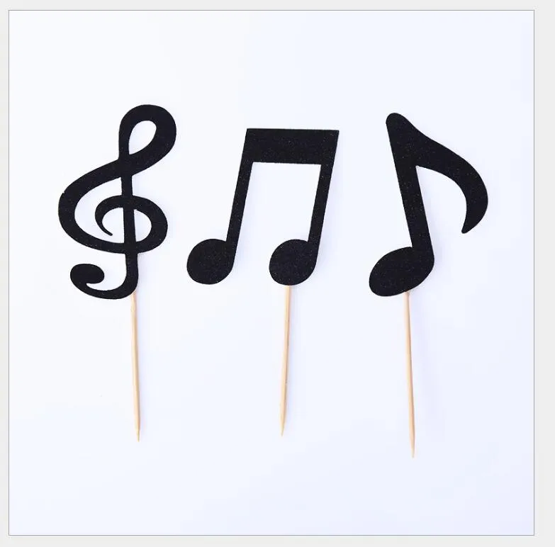 Multiple colors Music Notes Party Decoration Themed Cupcake Topper Paper Cake Inserts Card Wedding Cakes musical note Birthday Gifts