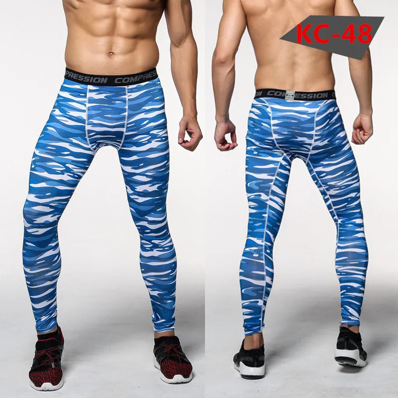 Mens Compression Pants Camo Sports Running Tights Long Pants Bodybuilding Joggers Skinny Full length Leggings Trousers Cotton Blend 2024