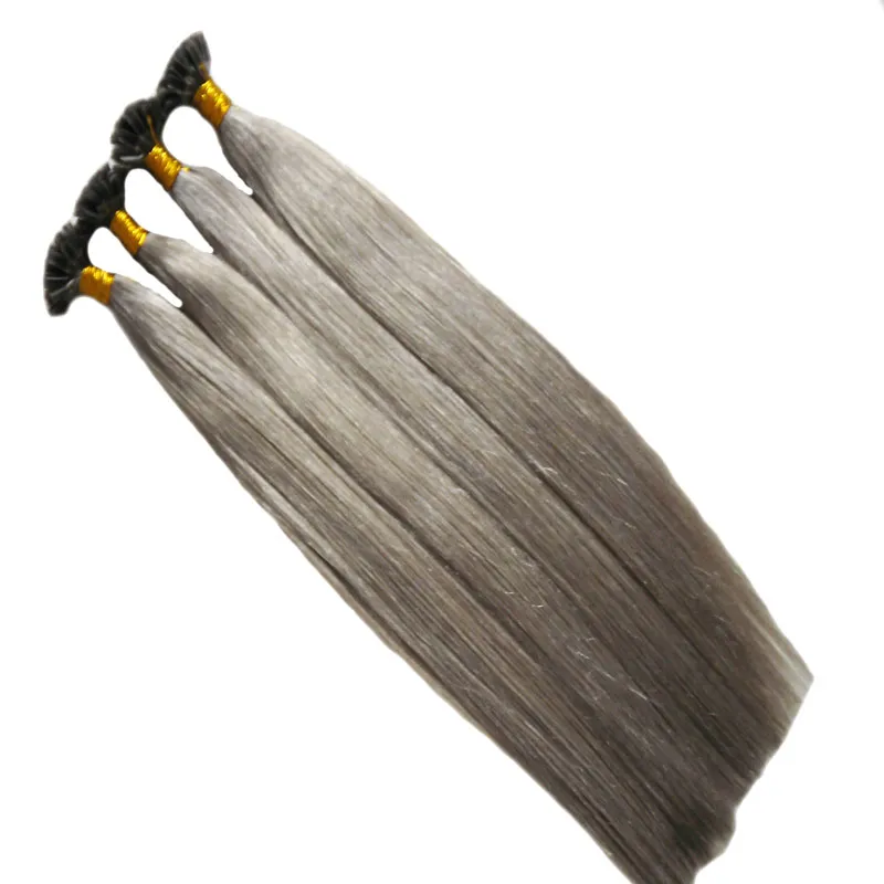 Extensions de cheveux Fusion 200s Extensions de cheveux gris U Tip 200g extensions de cheveux vierges brésiliens pré-collés