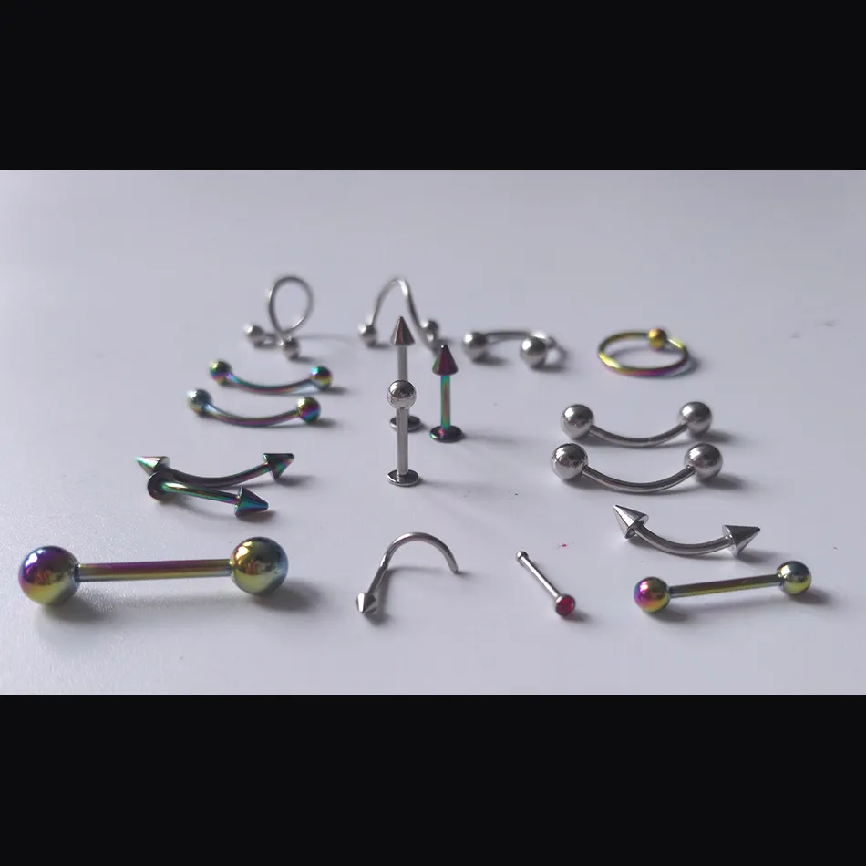 Piercing Naalden Kit Sex Buik Tong Wenkbrauw Tepel Lip Neus Wegwerp Body Piercing Sieraden Tool Sets Ring Cosing Tang